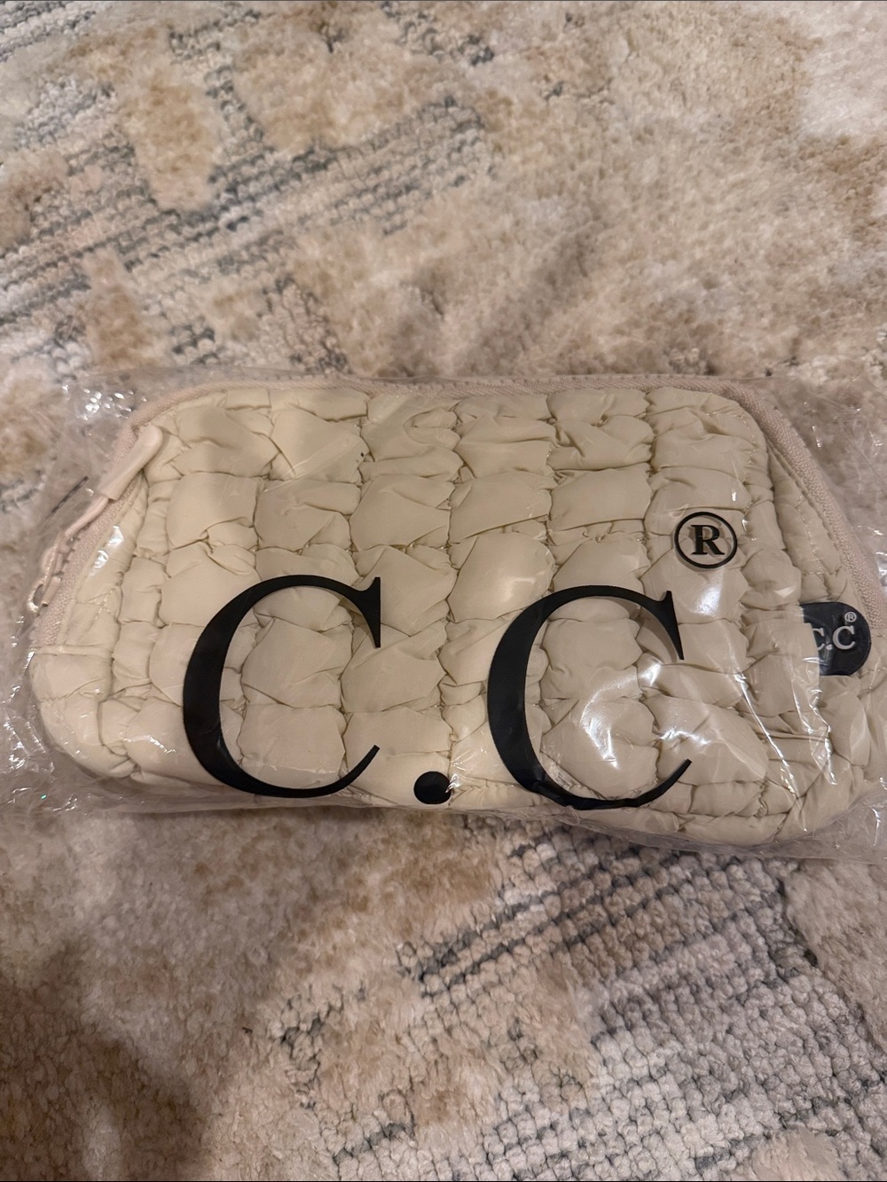 C.C Cream Quilted Fanny pack